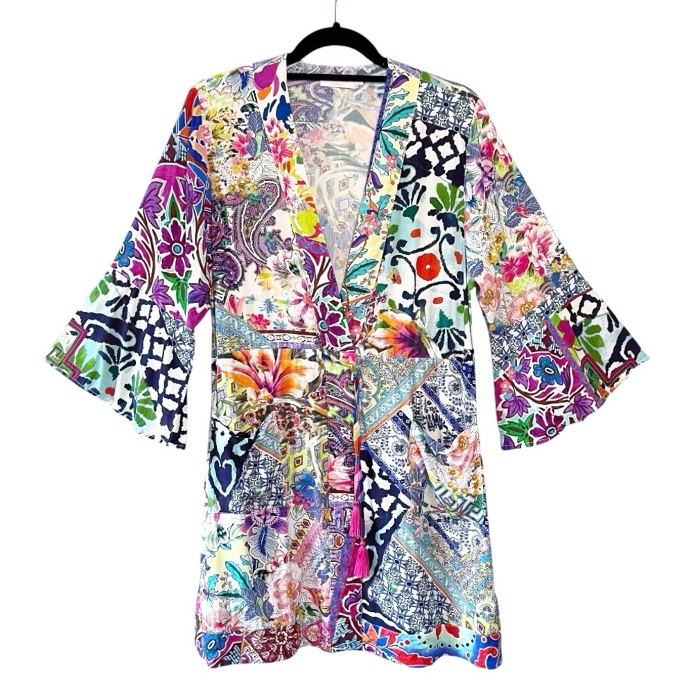 Johnny Was Locita Drawstring Patchwork Kimono Dre… - image 1